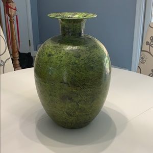 Metal vase. Approx. 18” tall.
